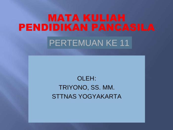 Mata kuliah pendidikan pancasila