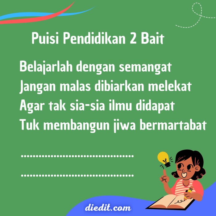 Pantun 2 bait tentang pendidikan