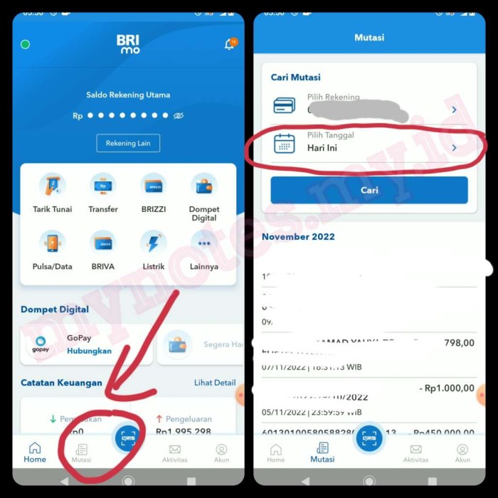 Cara melihat rekening bri
