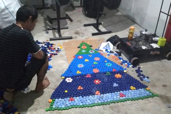 Cara buat pohon natal dari botol aqua