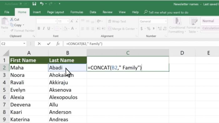 Cara membuat kata di excel