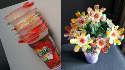 Cara membuat kerajinan tangan dari barang bekas botol aqua