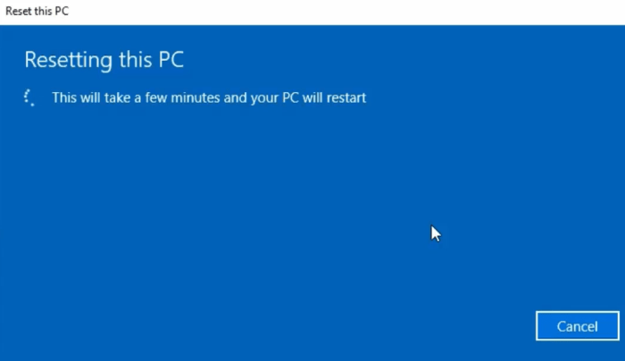 Cara membatalkan reset windows 10