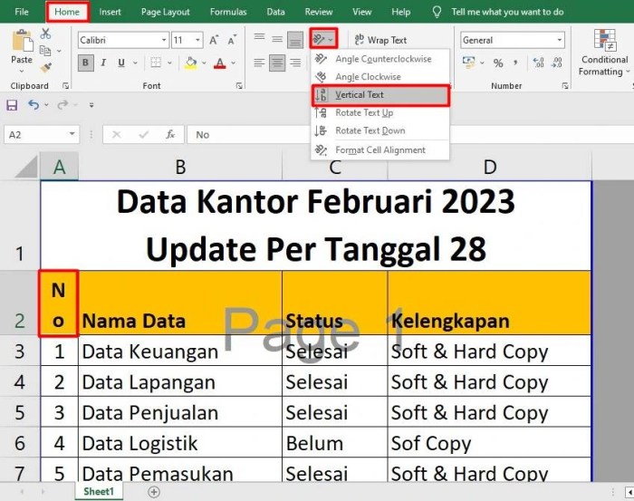 Cara membuat kata di excel