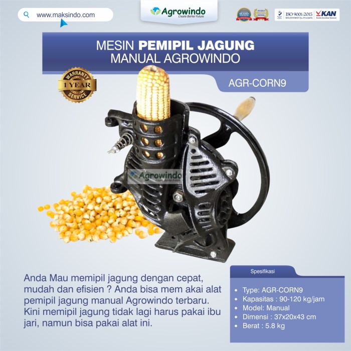 Cara buat pemipil jagung sederhana