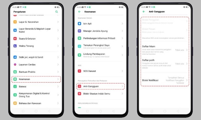 Cara blokir kontak hp oppo