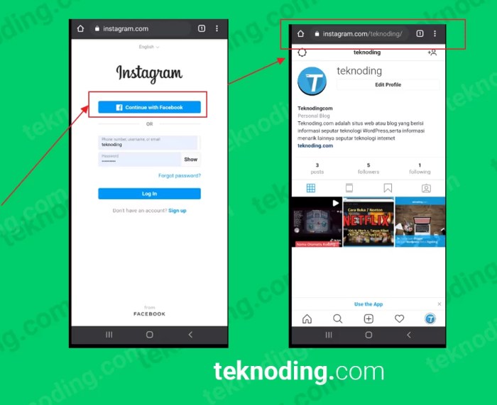Cara melihat link url instagram kita