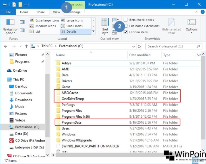 Cara buka hidden file di windows 10