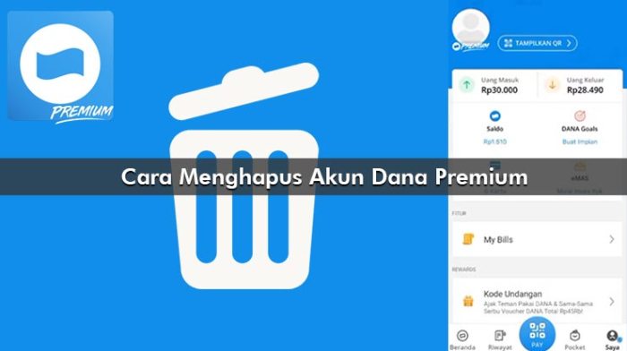 Cara hapus akun dana premium