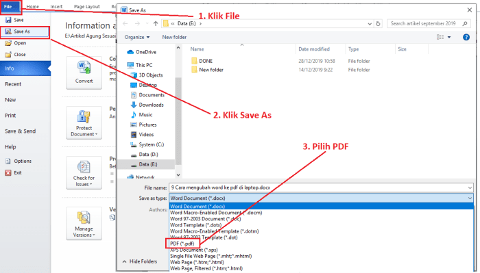 Cara konversi word ke excel