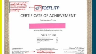 Cara dapat sertifikat toefl