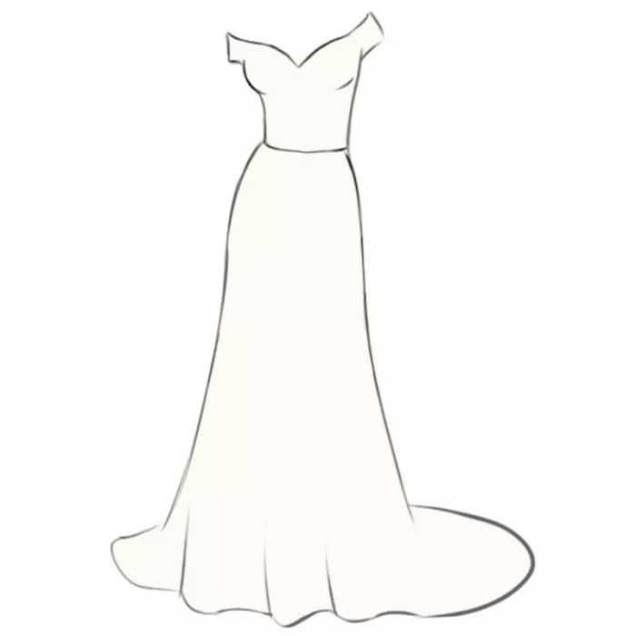Cara menggambar gaun pengantin