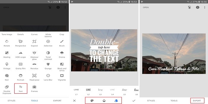 Cara membuat tulisan di kamera
