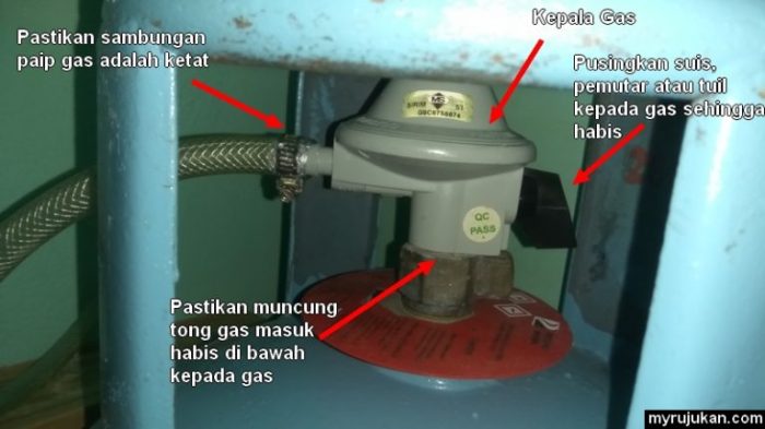 Cara buka gas dapur