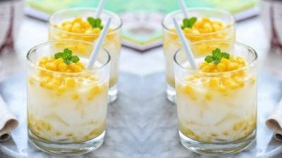Jagung manis selasih longan resep biji kelapa muda enak segar