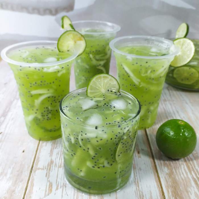 Cara membuat es kuwut melon