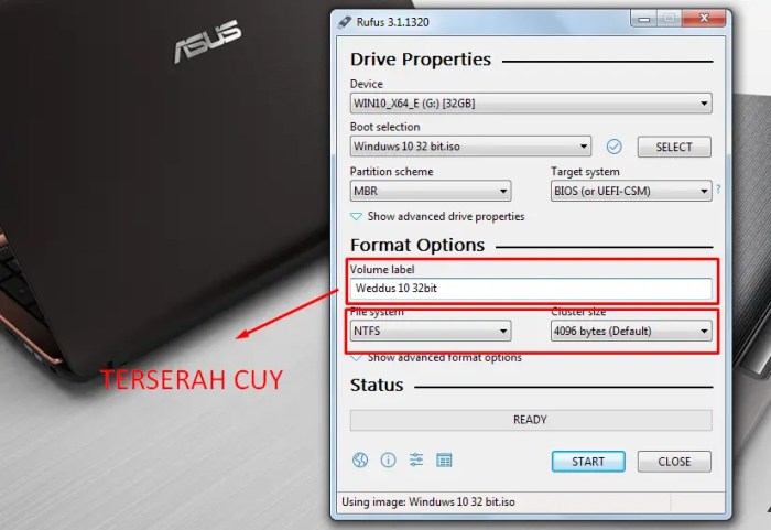 Cara instal rufus di flashdisk