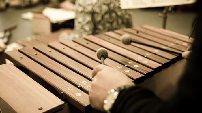 Alat musik marimba dimainkan dengan cara