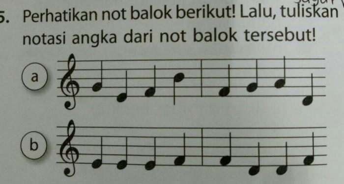 Cara mengubah notasi balok ke notasi angka