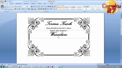 Cara membuat desain kartu ucapan di word