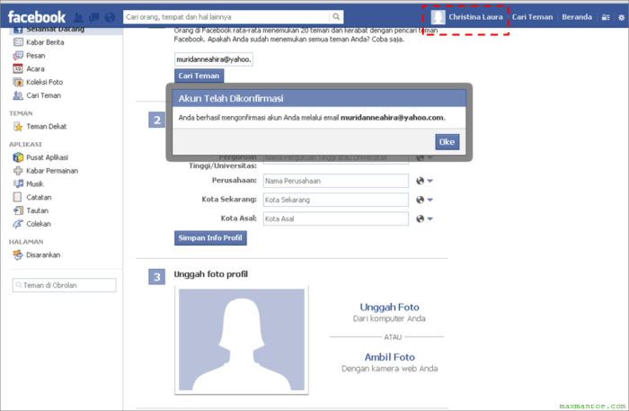 Cara membuat akun kenangan fb