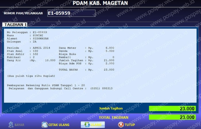 Cara bayar pdam di indomaret