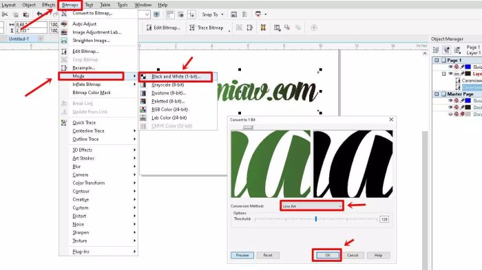 Cara membuat garis tepi pada tulisan di coreldraw
