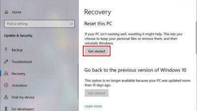 Cara membatalkan reset windows 10