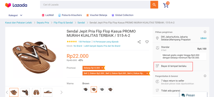 Cara aktifkan cod di lazada