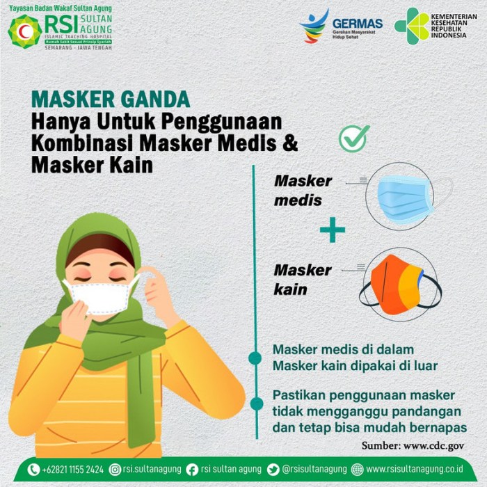 Cara pakai masker dobel
