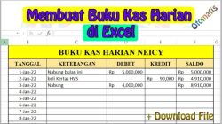 Cara membuat buku kas kecil di excel