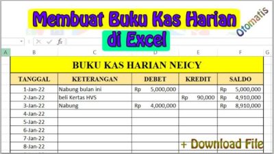 Cara membuat buku kas kecil di excel