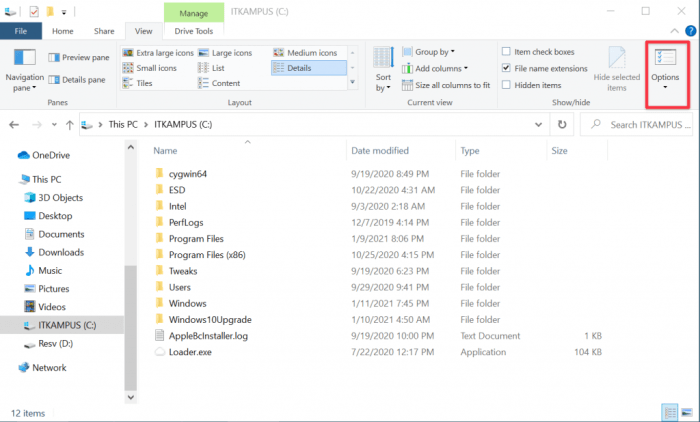Cara buka hidden file di windows 10