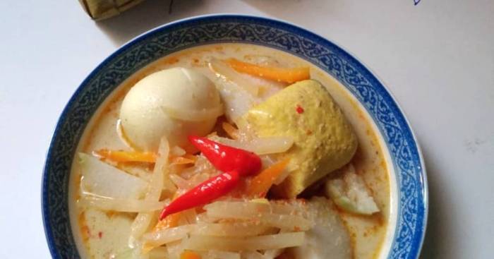 Cara membuat lontong sayur pepaya muda