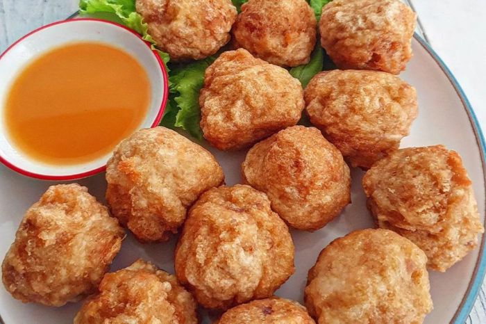Cara membuat bakso ayam goreng renyah