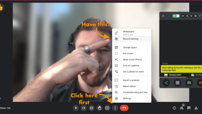 Cara record google meet