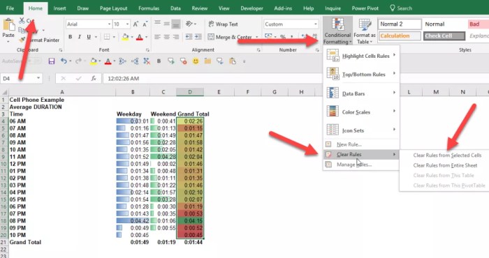 Cara menghilangkan conditional formatting