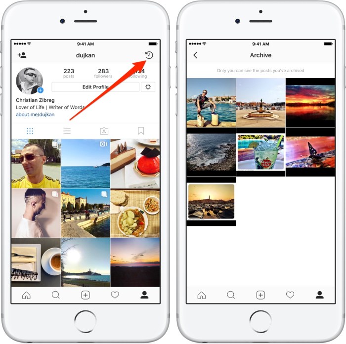 Cara mengarsipkan foto di instagram