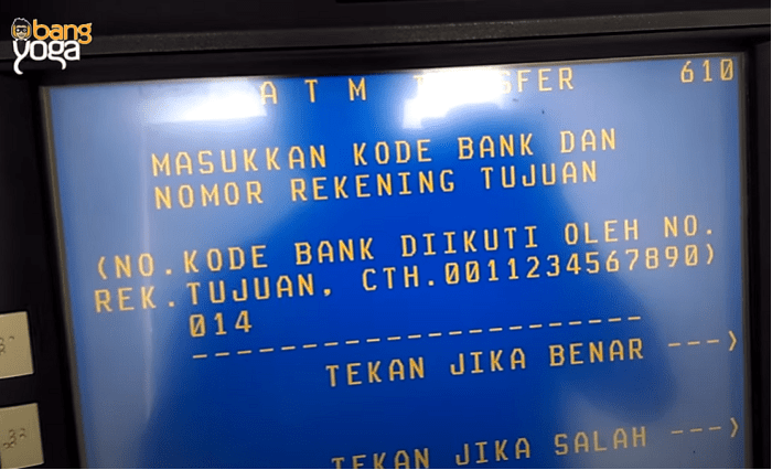 Cara transfer bca ke bni lewat atm