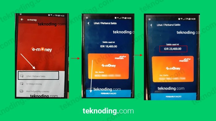 Cara cek saldo e money mandiri di hp tanpa nfc