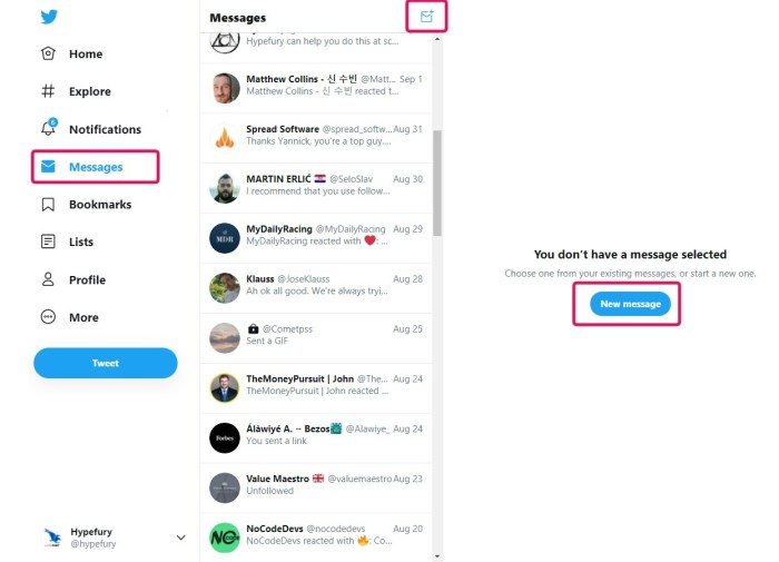 Cara ngedm di twitter