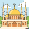 Cara Menggambar Masjid yang Dihuni Orang