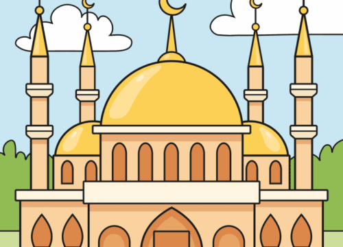 Cara Menggambar Masjid yang Dihuni Orang