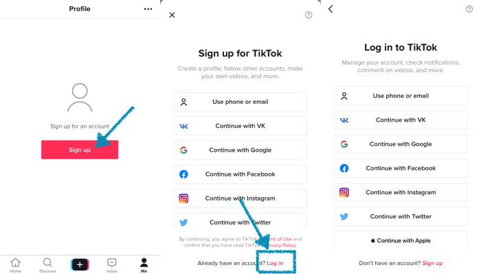 Cara masuk akun tiktok dengan nama pengguna