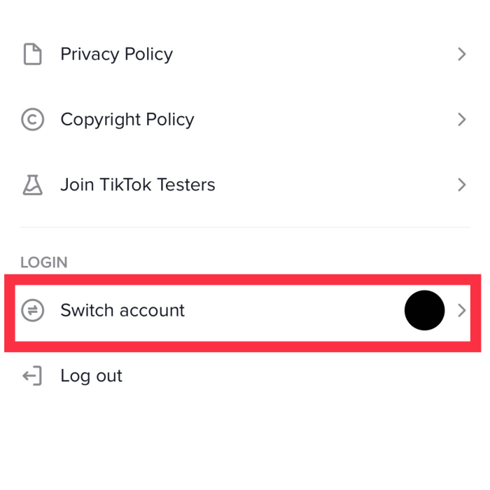 Cara mengganti akun tik tok