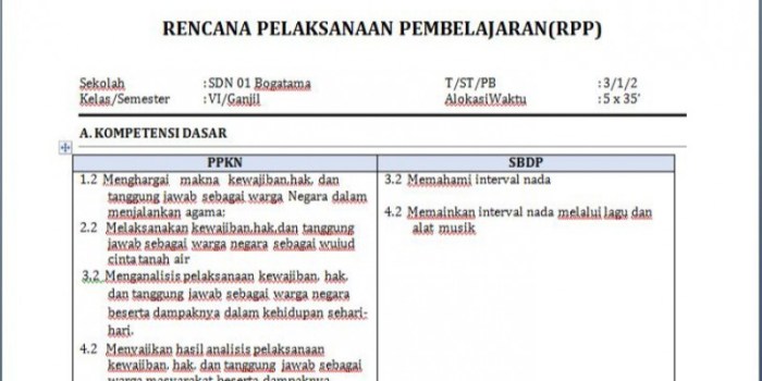 Rpp tema 6 kelas 5