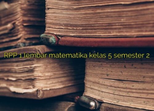 RPP Matematika Kelas 5 Semester 2 Kurikulum 2013 Revisi 2020