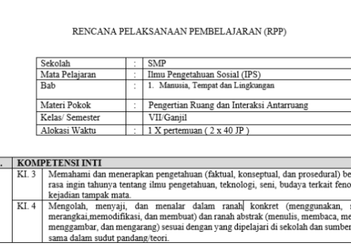 RPP PKn Kelas 7 Semester 1 & 2 Kurikulum 2013