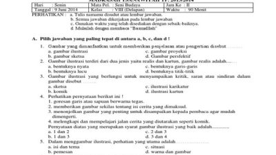 Kisi-kisi seni budaya kelas 8 semester 1 2021