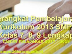 Perangkat Pembelajaran Kurikulum 2013 SMP Revisi 2017